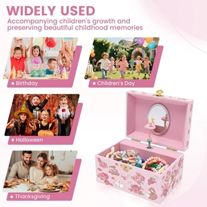 Caja Musical de Joyería de 5 Pulgadas con Manivela, Diseño Ecológico de Papel, Caja Musical Infantil para Guardar Joyas y Collares, Regalo para Niños - Product Image 6