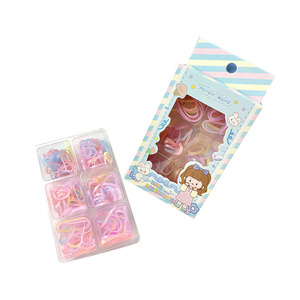 Cute Cartoon Hair Ties <b>Candy</b> Color High Elasticity Boxed For Children Daily Use - Product Image 5