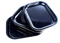 Plateau roulant en métal avec logo personnalisé 18 cm 18x14 cm 7 pouces pour le stockage du tabac à rouler et des accessoires pour fumeurs