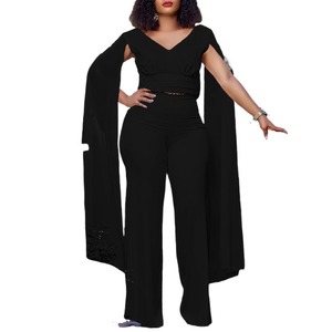 <span class=keywords><strong>Abiti</strong></span> Casual <span class=keywords><strong>per</strong></span> donne grasse e donne di moda con scollo a V pantaloni larghi due pezzi africano Plus-size - Product Image 4