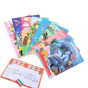Vente en gros de livres de dessin à colorier pour enfants A4 personnalisés avec stylo à eau et crayon
