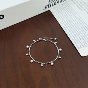 Dylam Grace Design Fine 925 Sterling Silver Rhodium Plated Beads Chain <b>Love</b> Heart Pearl Multiple Pendant <b>Bracelet</b> for Women - Product Image 4