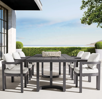 Table à manger rectangulaire moderne en aluminium PORTOFINO pour jardin, cour, hôtel et restaurant