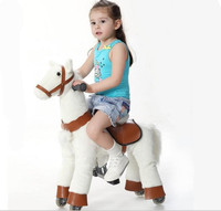 Enfants petit 72cm peluche action poney vertigineux grandeur nature monter sur bascule marche mécanique équitation animaux sur roues jouets
