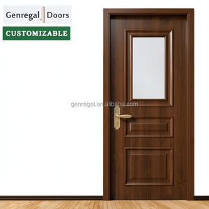 <span class=keywords><strong>Portes</strong></span> battantes intérieures d'hôtel modernes en bois massif avec serrure intelligente, isolation phonique, taille personnalisable - Product Image 3