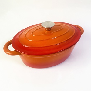 <span class=keywords><strong>Cocotte</strong></span> ovale couverte d'émail à haute brillance <span class=keywords><strong>Four</strong></span> hollandais en fonte 7L avec couvercle - Product Image 5