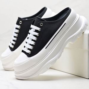 รองเท้าผ้าใบแฟชั่นผู้หญิงคุณภาพสูง ดีไซน์หรูหรา สไตล์ Chunky Platform แบรนด์ดัง McQ แบบผูกเชือก - Product Image 1