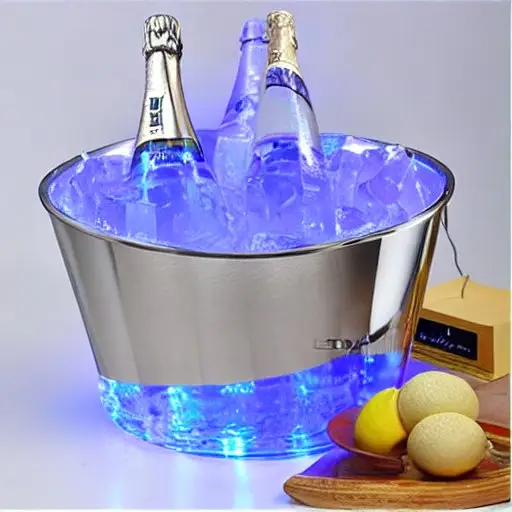 high quality big capacity rechargeable batteries waterproof beer wine champagne acrylic transparent led ice bucket