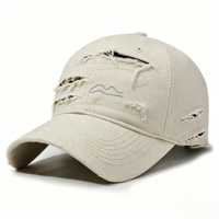 Nouvel Arrivage Casquette Dad Hat Personnalisée à Effet Usé et Déchiré pour la Mode Estivale Décontractée, Casquette de Sport Vintage Tendance Personnalisée pour le Hip Hop