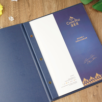 Couvre-menu personnalisable A4 Restaurant Menu Board Wrap en cuir Dîner de mariage KFC QR Code Table Hôtels Restaurants
