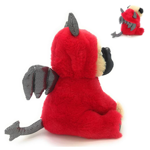 Peluche de Perro Pug Personalizado Directo de Fábrica con Disfraz de Diablo y Capucha Móvil, Muñecos de Perro Suaves para Cumpleaños, Halloween y Abrazos Nocturnos - Product Image 3