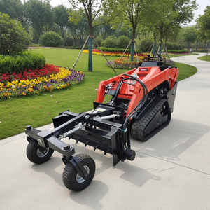 Hot Sale 650Kg Loading 25HP Diesel Mini Skid Steer EPA Kubota Engine Mini Tracked Skid Steer <strong>Loader</strong> with Harley <strong>Rake</strong> - Product Image 1