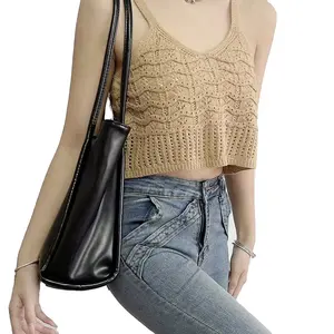 woman Customized Sweet Knit Tops New Knitted Women's Summer Texture Slim Suspender Vest Women 2024 Cable Knit V-neck Sweater