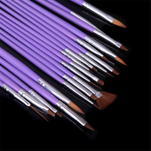 Kit de 19 pinceaux pour nail art – Outils de manucure pour gel, peinture, sculpture, fleurs en cristal, dessin de lignes, dépoussiérage, estompage, pointillage et liner - Product Image 5