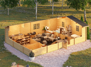 Kit d'abri en bois moderne pour l'extérieur Cabane en bois à deux lits pour salon de jardin - Product Image 2