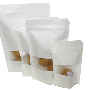 Bolsas con cierre de cremallera de fondo plano para artesanías, embalaje de alimentos, <span class=keywords><strong>café</strong></span>, bolsas de embalaje de papel Kraft, transparente, mate - Product Image 2