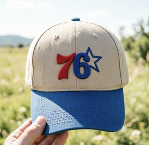 หมวกเบสบอลโลโก้ 3 มิติแบบกำหนดเอง - หมวกกีฬาสีเบจและสีน้ำเงิน หมวกทรงแด๊ดแบบปรับได้สำหรับผู้ชายและผู้หญิง เหมาะสำหรับกิจกรรมกลางแจ้งและสวมใส่ลำลอง - Product Image 5