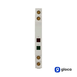 Indicateur lumineux LED biphasé Gloca 230V, signal d'état vert pour montage sur rail DIN - Product Image 3