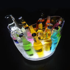 <span class=keywords><strong>4L</strong></span> 5L 8L Baril de bière Seau à glace en plastique Seau refroidisseur à LED Seau à vin RVB multicolore changeant pour fête/maison/bar/KTV Clubs - Product Image 1