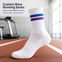 Chaussettes de course athlétiques pour la vente au détail, pour le sport, avec développement d'emballages de détail et approvisionnement personnalisé