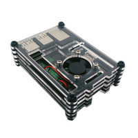 Raspberry Pi 3 Model B+ 3B için 9 Katmanlı Akrilik Kılıf, Şeffaf Kutu Kapak, İsteğe Bağlı Soğutma Fanı (Raspberry Pi 3B+ 3B için)