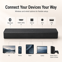 Système de barre de son 5.1 canaux 410W pour téléviseur avec caisson de basses sans fil, enceintes arrière filaires, DSP, BT 5.3 et HDMI EARC