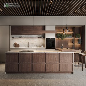 Armario de Madera Maciza de Roble Rojo, Mueble de Cocina para el Hogar, Personalizable, Diseño Retro Natural Medieval Francés, Garantía de 5 Años - Product Image 1