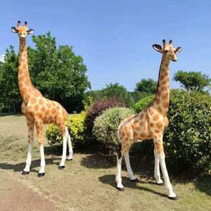 Statues d'animaux de la ferme en résine pour l'extérieur, artisanat en fibre de verre, taille réelle, animaux de safari, alpaga, cerf, éléphant, sculpture - Product Image 3
