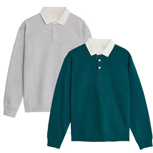 All'ingrosso <span class=keywords><strong>Polo</strong></span> da uomo in puro cotone Rugby <span class=keywords><strong>Polo</strong></span> Custom Premium di qualità rilassata <span class=keywords><strong>a</strong></span> maniche lunghe felpe <span class=keywords><strong>Polo</strong></span> - Product Image 1