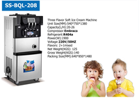 Nouvelle machine à crème glacée molle commerciale entièrement automatique Wiberda, double trémie de mélange pour la base au lait et à l'eau, restaurant, hôtel, café