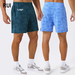 Shorts de sport respirants pour hommes RUIQUWIN avec logo personnalisé, imprimés, amples, anti-transpiration, pour l'entraînement, le cyclisme et les exercices d'été - Product Image 1
