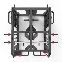 Machine Smith professionnelle 3-en-1 avec double pile de poids de 144 kg et cage de musculation robuste pour salle de sport commerciale