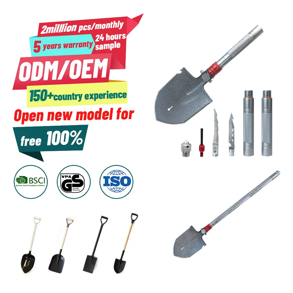 Ngoài trời công cụ khẩn cấp đa chức năng đa mục đích Survival cắm trại gấp Spade xẻng với xử lý