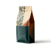 Sachet Doypack personnalisé en plastique de qualité alimentaire, résistant à l'humidité, à fond plat, avec fermeture zip, en feuille d'aluminium, pour emballage de grains de café 250g 500g