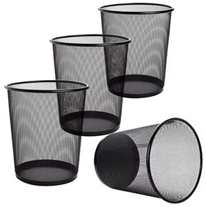 Round Open Top Metal Eco-Friendly Decorative <b>Paper</b> Basket Without Lid for <b>Kitchen</b> Home Office & Hotel Use - Product Image 1