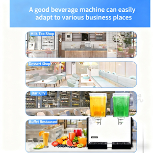 เครื่องจ่ายน้ำผลไม้แบบน้ำพุเชิงพาณิชย์ เครื่องจ่ายเครื่องดื่มหลากสี เขียว เหลือง ส้ม สำหรับร้านชานมไข่มุก โรงงานผลิตโดยตรง - Product Image 3