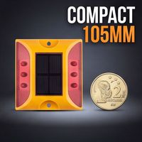 Borne de signalisation routière solaire LED réfléchissante double face IP68 à couleur personnalisée, clignotante et à lumière constante, pour les délimitations de parking
