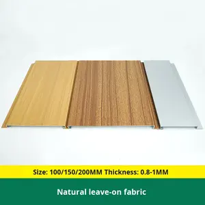 Panneaux de <span class=keywords><strong>plafond</strong></span> en aluminium à grain de bois rectangulaires certifiés CE, ignifuges, imperméables, <span class=keywords><strong>plafond</strong></span> suspendu intégré, hôtel, hôpital - Product Image 1