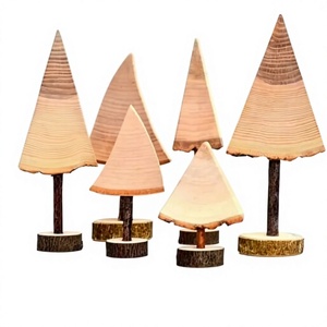 Décorations de table en bois, lot de 6, artisanat en bois naturel, écologique, thème romantique pour la décoration de fêtes - Product Image 1
