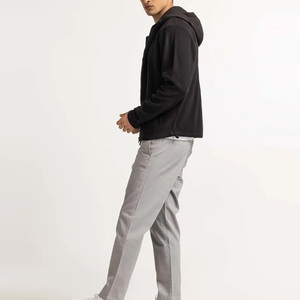 Sweat-shirts à fermeture éclair pour hommes, couleur unie, 100% coton molletonné, coupe classique, hiver, décontracté, pour adultes - Product Image 3