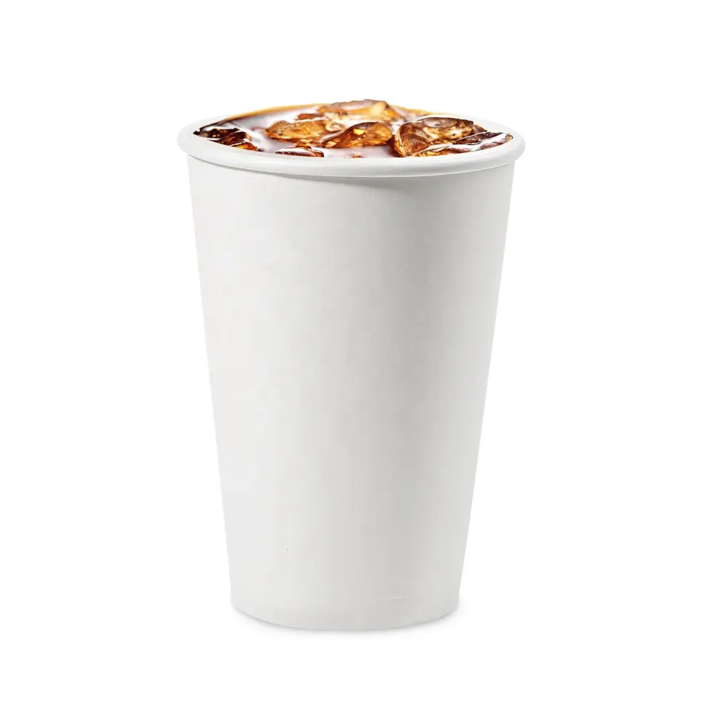 Eeo-Friendly 16Oz Cups Paper Disposable White Paper Cups Custom Disposable Coffee Cups With Lids
