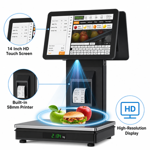 Professional AI Recognition POS Scale Dual 14 Inch Touch Screen Intel Cash Register with Printer for Fruit & Vegetable shop - Product Image 6