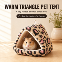 Lit en peluche pour hamster, petit abri pour animaux de compagnie, nid triangulaire pour cochon d'Inde, chinchilla, hérisson, lapin, maison chaude d'hiver, OEM ODM personnalisé