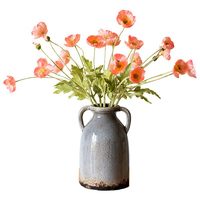 Arrangement floral de coquelicots artificiels en soie, centre de table décoratif pour salle à manger et salon, style INS, ambiance haut de gamme pour mariage