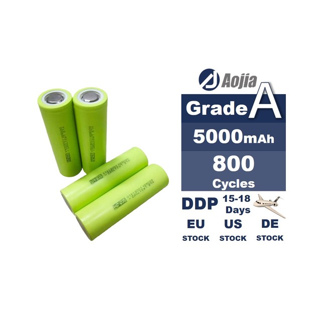 Aojia LR2170SZ 21700 Lithium Ion Batteries 5000mAh 3.6V Rechargeable Long Life Cell 800 Cycles LiCoO2 Cathode -20~70C
