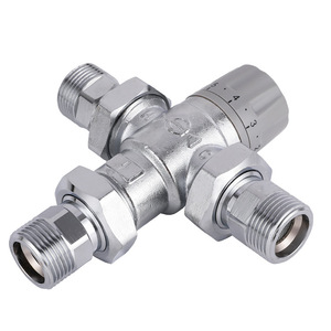 Chrome Plated Brass <b>Thermostatic</b> Mixing Valve DN25 Temperature <b>Control</b> Valve For Water Regulation - Product Image 1