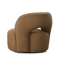 Fauteuil pivotant de luxe moderne en cuir, fauteuil design pour salon, hall d'hôtel, meuble d'appoint rembourré