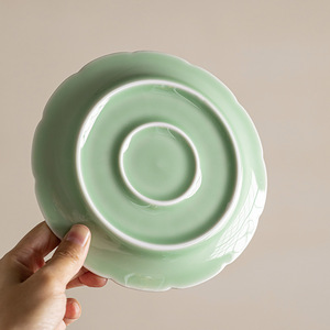 Handmade Ceramic <b>Tea</b> <b>Tray</b> With Auspicious Cloud Design Dehua Pot Stand For <b>Tea</b> Serving And Snacks - Product Image 4