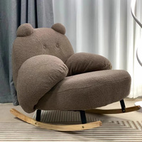 Fauteuil à bascule moderne en bois avec revêtement en tissu et fonction de balancement doux pour le confort du salon