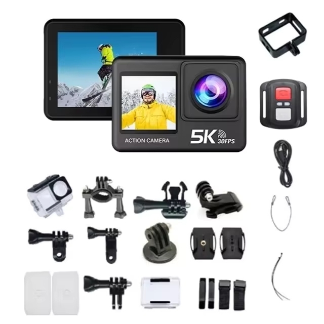 2026 New Arrival 5K 30FPS/4K 60 UHD EIS WIFI Waterproof Action Camera Touch Color Screen Night Vision Remote MicroSD